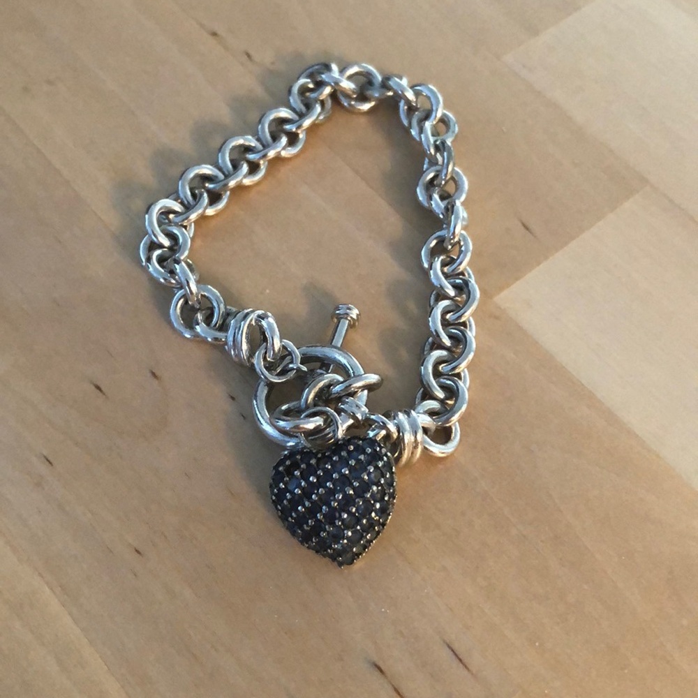 Kay jewelers heart sapphire hanging bracelet